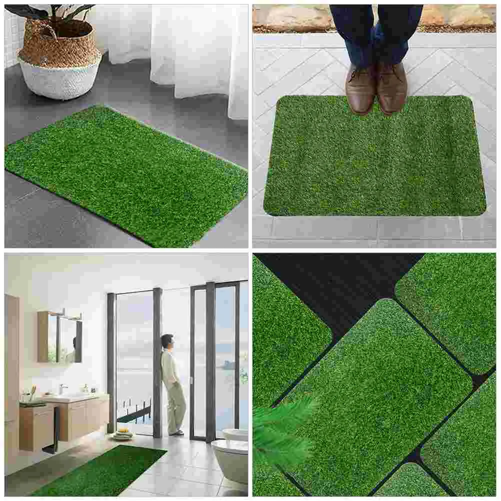 Front Door Rug Artificial Grass Outdoors Entry Way Welcome Mat Mats Turf Plastic Doormat Rugs for inside House