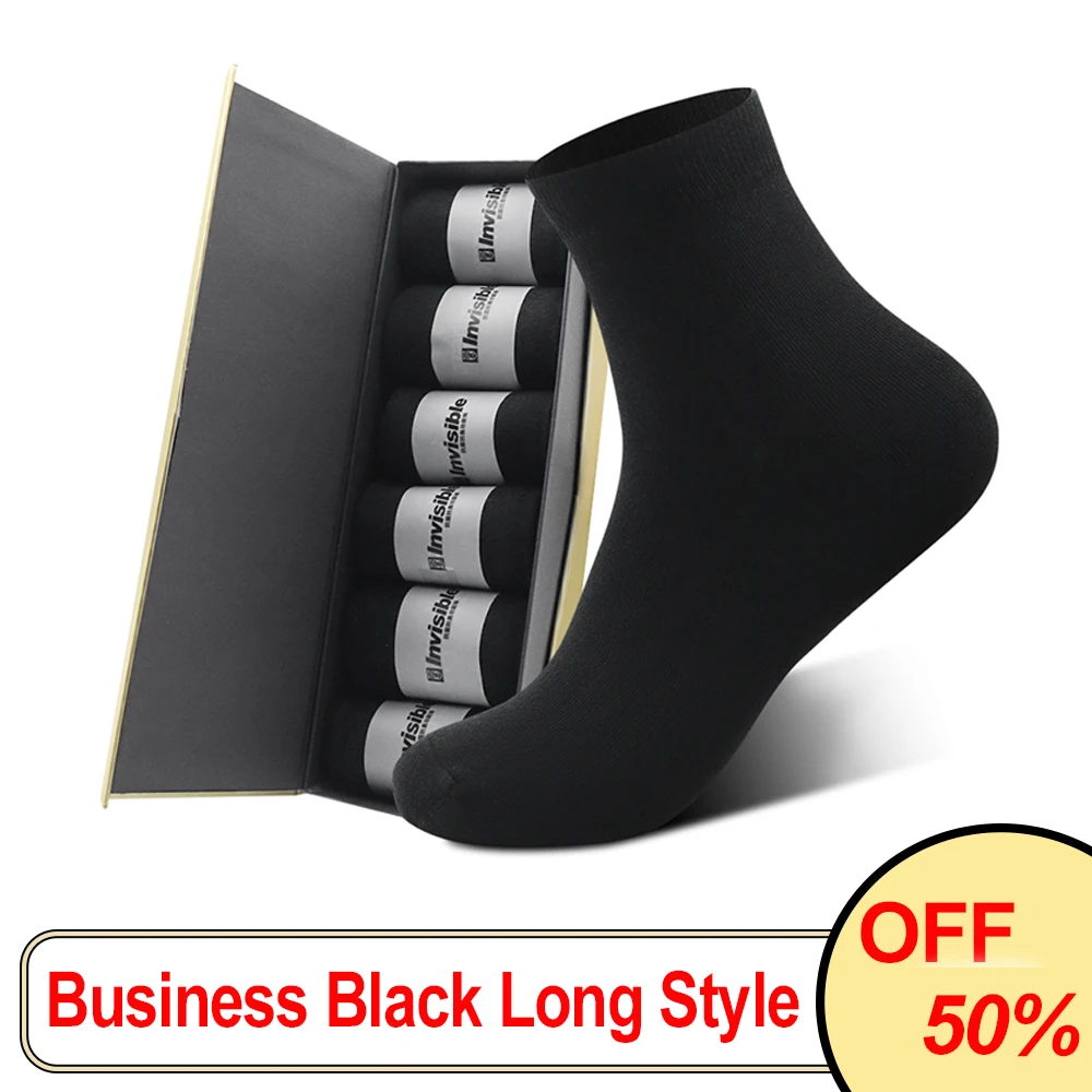 

1/3/6 Pairs High Quality Men‘s Socks Business Sock Black Breathable Socks Size 35-45(6.5-14)