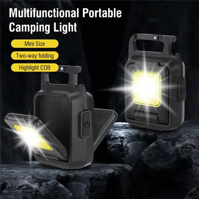 Toby's 808 Camping Lamp COB rechargeable super bright mini keychain Led flashlight Torch