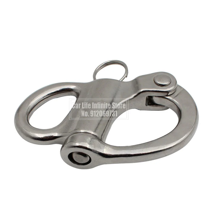 316 Stainless Steel Rigging Sailing Fixed Bail Snap Shackle Fixed Eye Snap Hook Sailboat Sailing Boat Yacht Outdoor 35/69/96mm