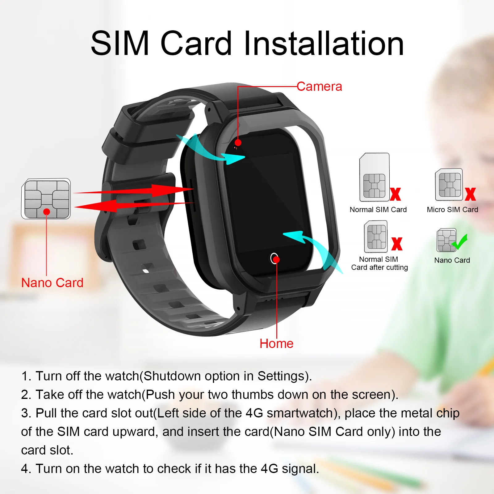 KT20 الاطفال ساعة ذكية الفتيات الهاتف ساعة انفصال غلاف الطفل 4g واي فاي لتحديد المواقع sos الهاتف المقتفي المراهقين السلامة الحرس كاميرا على مدار الساعة