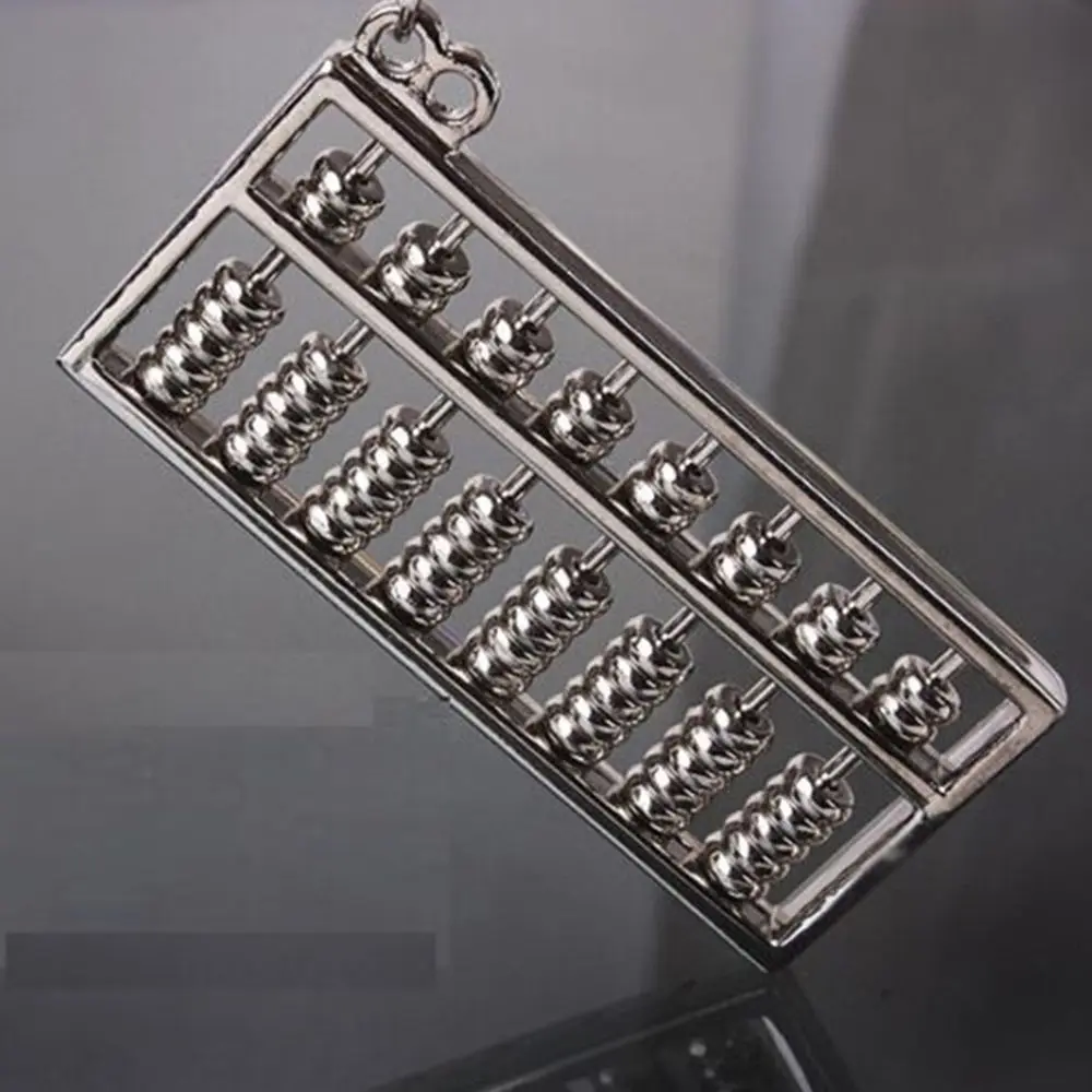 Lovely 3D Creative Pendent Simulation 8 Rows Ancient Calculator Tool Metal Model Keyring Keychain Keyfob Gift