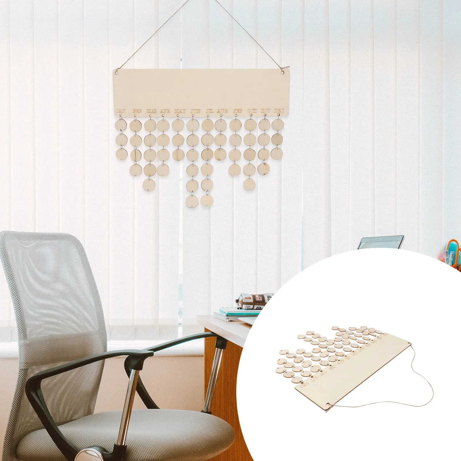 

Набор из 1 шт. деревянной подвесной доски-календаря для самостоятельного изготовления, календарь обратного отсчета, натуральный экологичный деревянный материал, гладкие края, настенный декор для праздников