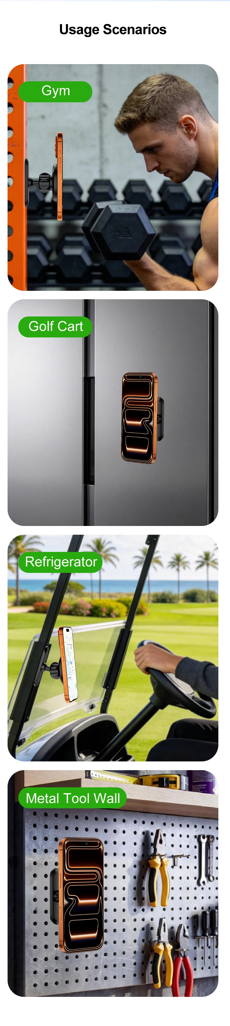 Magnetischer Telefonhalter & Zubehör für MagSafe Gym, Verstellbarer Magnet, Stoßfester Ständer für Auto-Handys, kompatibel mit iPhone Pro und Samsung – Detail 10
