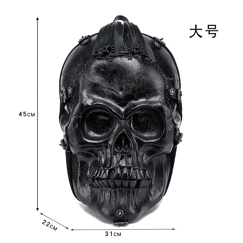 Personalized Street Cool Rock MEN Backpack Grimace Pattern Skull Pattern Backpack Funny Shoulder Bag