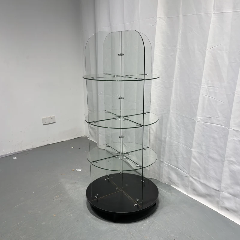 custom.Full Tempered Glass Jewelry Display Cabinet with LED Lighting Custom Color Options CE Certified Commercial Use