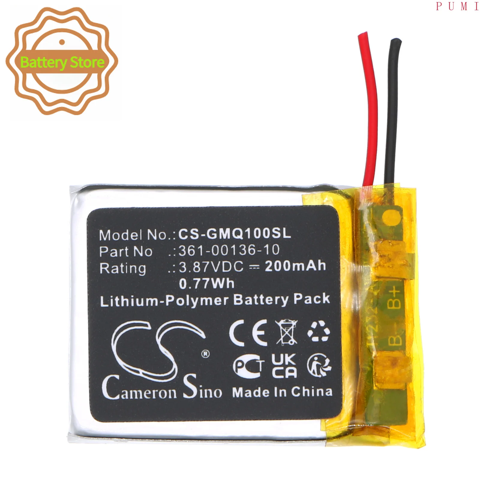 CS Replacement Battery for Garmin Venu SQ Music,Venu SQ2 Music PN:361-00136-10,361-00136-21,361-00136-20 200mAh / 0.77Wh
