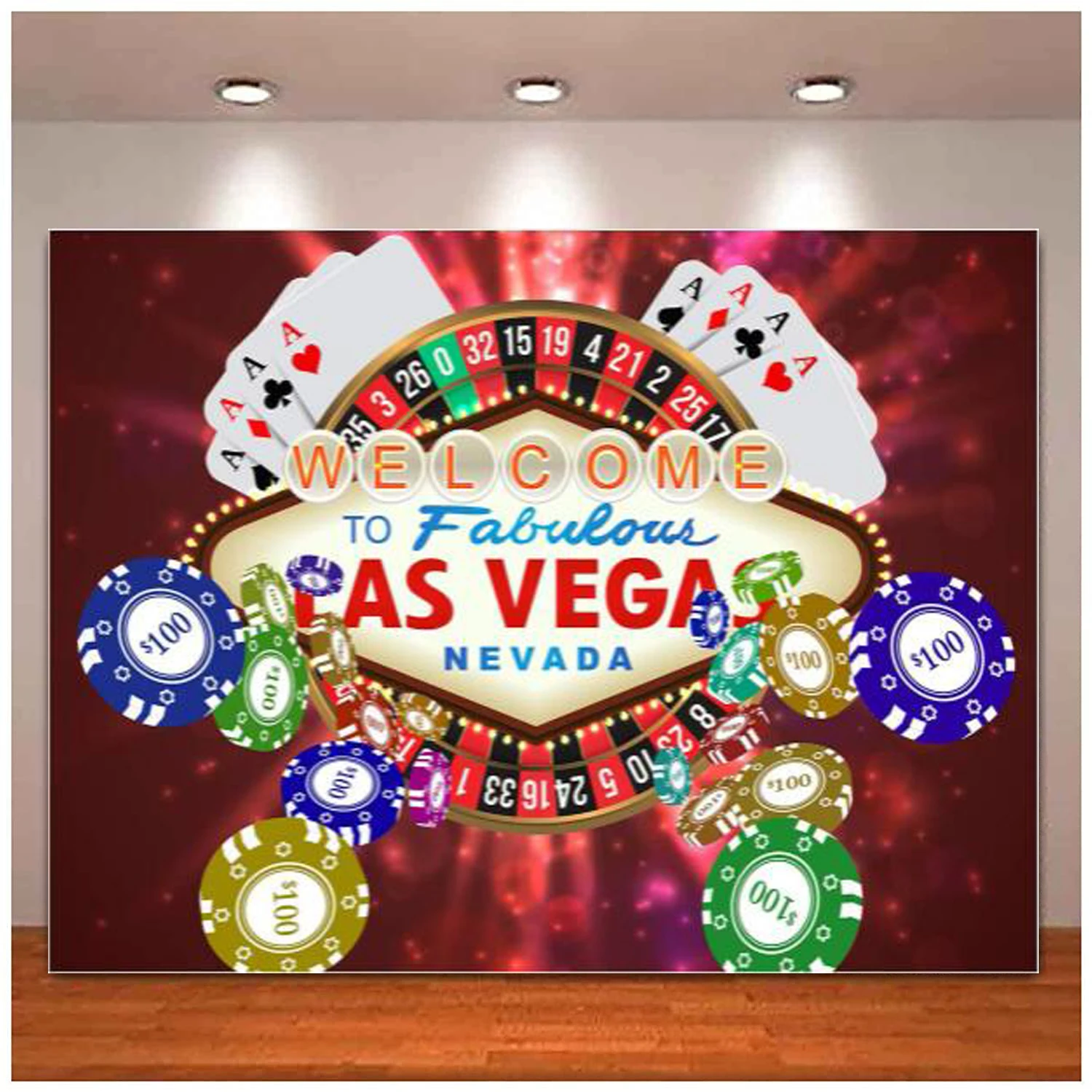 

Las Vegas Casino Photography Backdrop For Party Poker Chip Turntable YouTube Background Banner Poster Photo Video Props