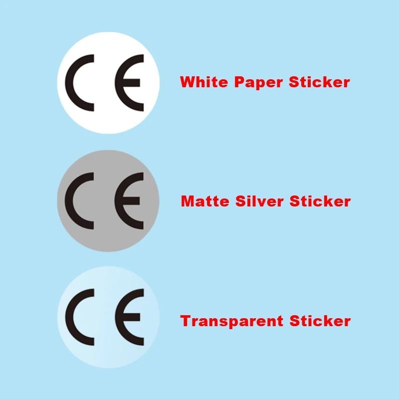 1cm Round CE Sticker White/Silver/Hologaphic/Clear Base Circle Label 500pcs