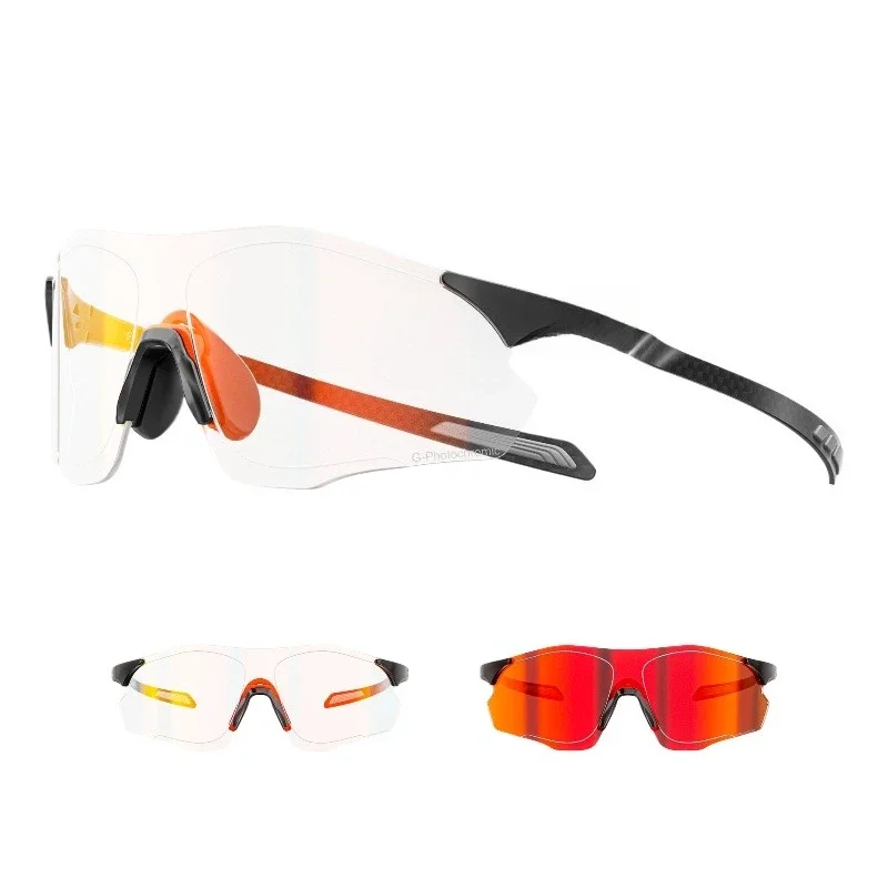 Glancing carbon fiber membrane color-changing running glasses marathon cross-country running outdoor cycling windproof ultraviol