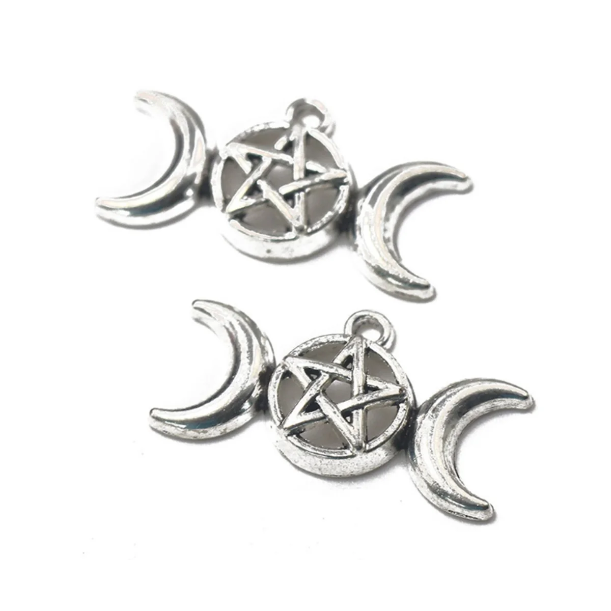 DIY Accessories Five-Pointed Star Moon Nordic Moon Goddess Pendant Silver