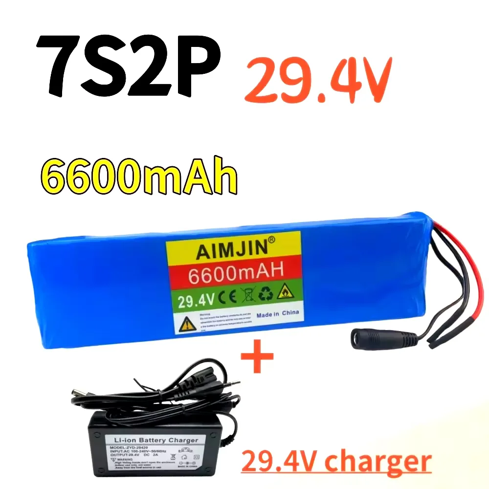 

18650 7S2P li-ion Rechargeable Battery Pack 29.4V 6600mAh Electric Bicycle Moped Balancing Scooter battery with 29.4V Charger