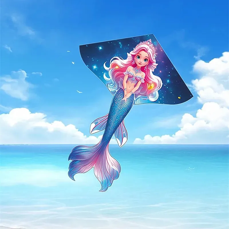 Zeemeermin vlieger Nieuwe vlieger vlieg speelgoed voor kinderen vliegers fabriek outdoor strand vliegers stof 3d kite wind vlieger staaf surf vleugel vogel speelgoed jouet