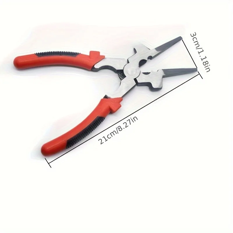 8-inch Electric Welding Auxiliary Protective Pliers Carbon Steel Gas Welding Long Nose Clamping Pliers Multi-function Impact Cut