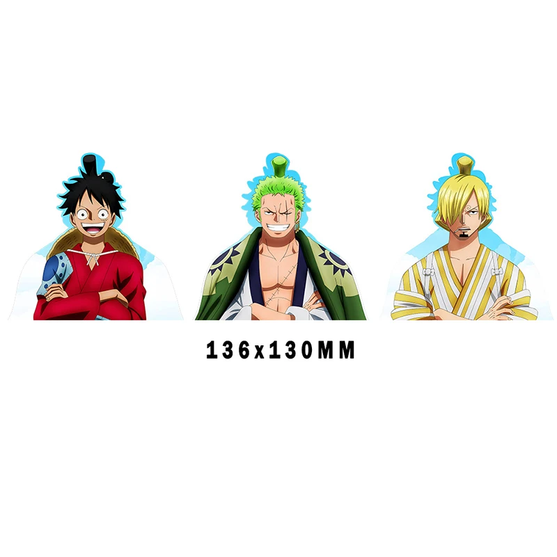 Anime One Piece 3D Gradient Stickers Luffy Zoro Ace Nami Sanji Waterproof Decals Car Snowboard Laptop Luggage Sticker Gift Toy