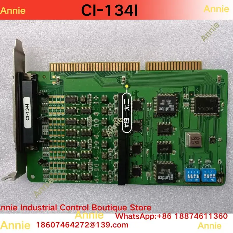 Second-hand test OK  Original RS-422/485 industrial communication quad-serial port card CI-134I