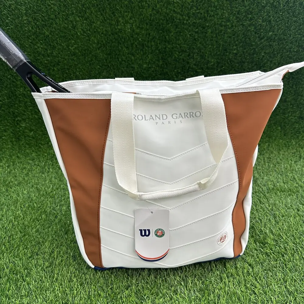 Wilson Roland Garros Tote Tennis Racquet Bag Match Team Light Sports Tennis Bag for Racket With Fleece-Lined Pocket Beige
