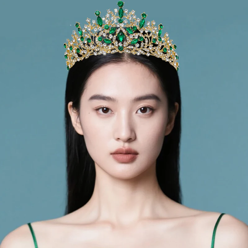 

1pc Luxury Baroque Hair Jewelry MultiColored Crystal Rhinestone Wedding Crown Perfect Gift Women's Crown