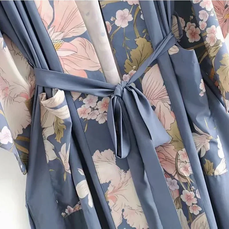 Japońskie Kimono modna bluzka damska 2020 kwiecista drukowana Yukata kardigan Kimono z długim rękawem kardigan tradycyjna sukienka kimona