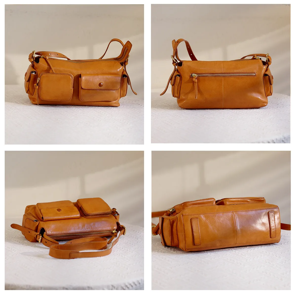 PNDME Outdoor-Pendler-Vintage-Luxus-Handtasche aus echtem Leder, Damen-Umhängetasche, lässige Designer-Umhängetasche aus Kuhleder – Detail 15