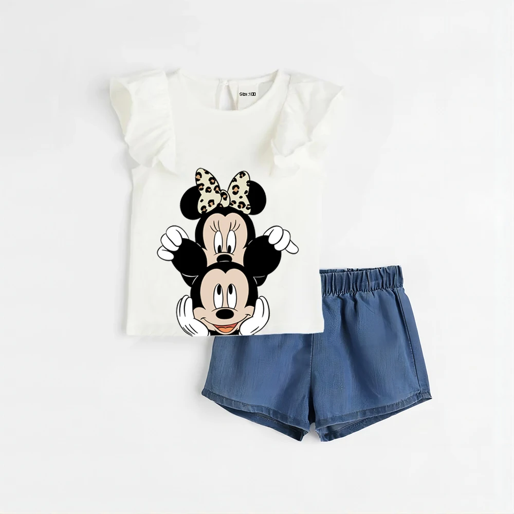 

Fashion Minnie Mouse Baby Girl Clothes Sets Baby Short Sleeve Top + Shorts Toddler Girl Outfit for Summer