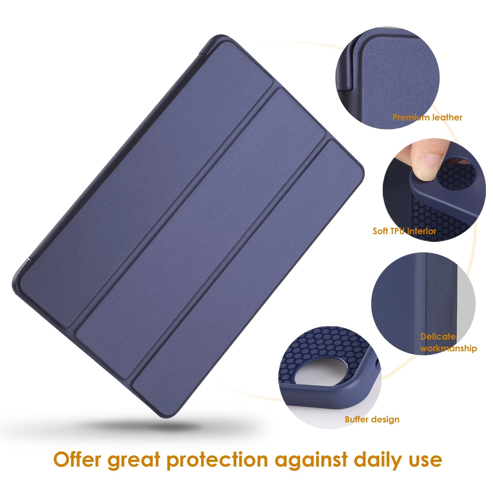 Lightweight Soft Tablet Case for Samsung Galaxy Tab A9 8.7 inch 2023 Released Tri-fold Foldable Stand Smart Protective Cover