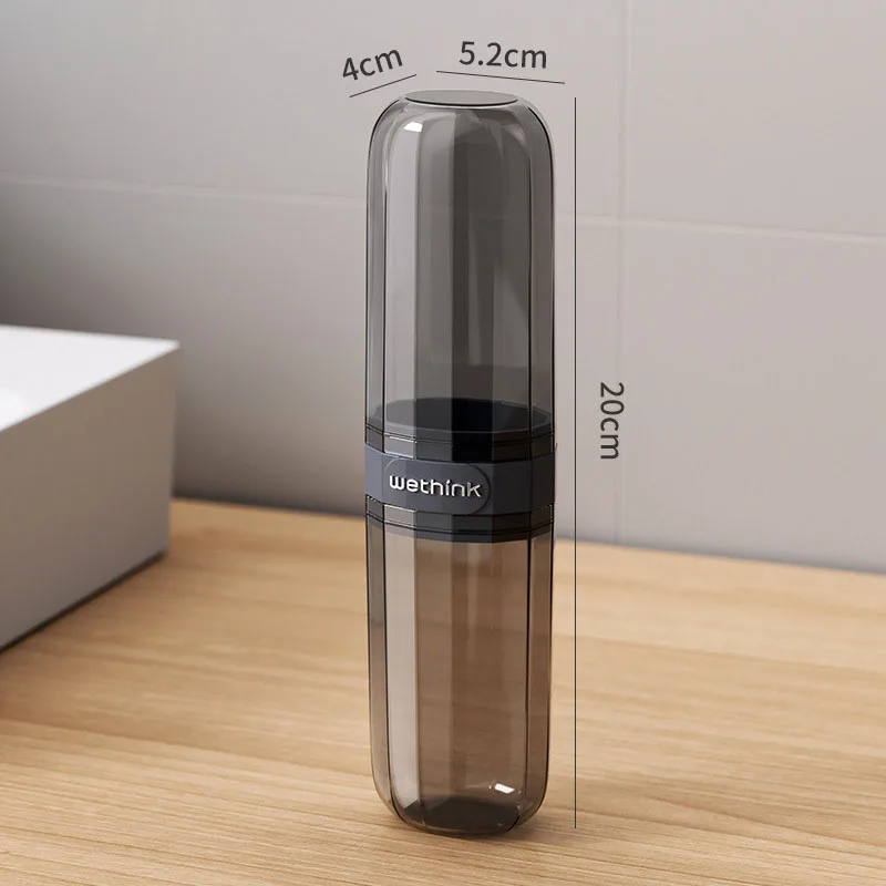 Portable Clear ToothbrushHard Shell All-in-One Organizer for Business Trips Gym Commute Hygienic Secure Design Travel Case
