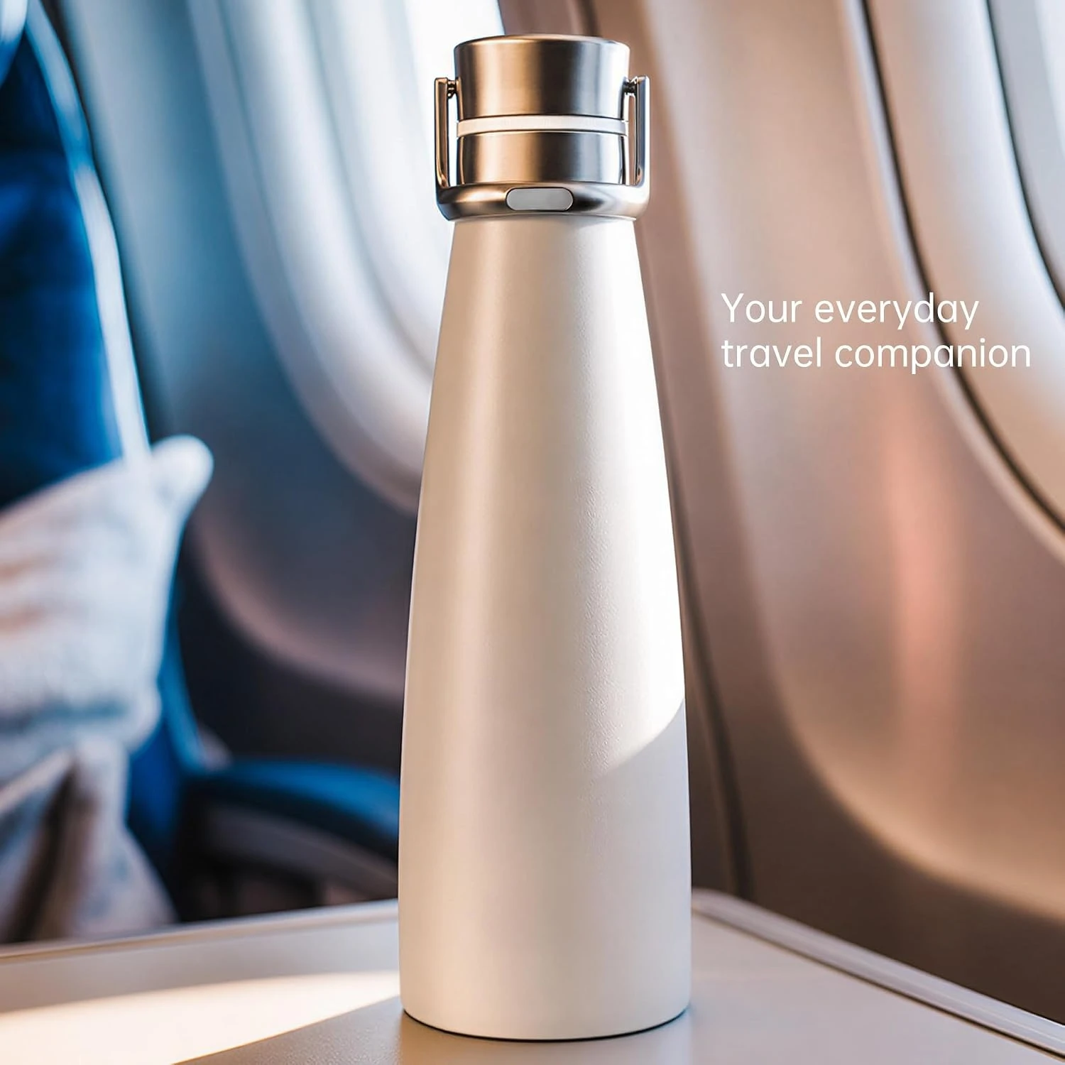 2026 New Insulated Water Bottle, Stainless Steel Water Bottle To Go White | 16oz, Leakproof, 24H Cold Retention, Cup Holder Fit