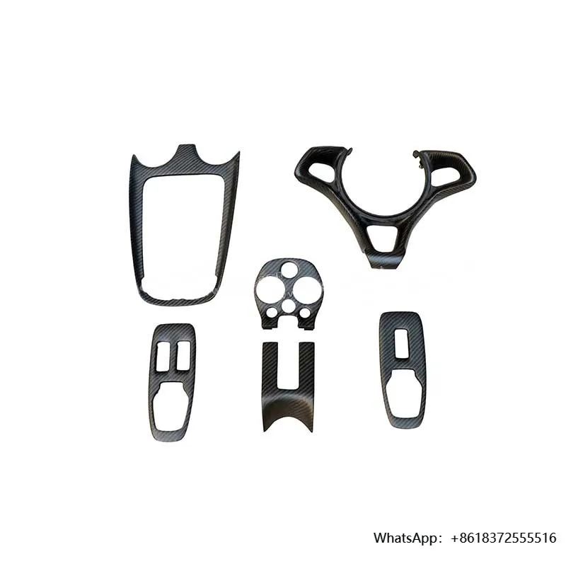 

6PCS Dry Carbon Fiber Center Console Steering Wheel Door Panel Interior Replacement Kit for Mclaren 540C 570S