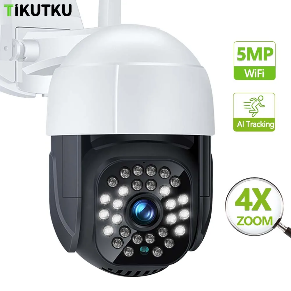 

ICsee Security Camera 5MP WiFi Outdoor Waterproof 4X Zoom Smart Home Protection CCTV Video Surveillance Auto Tracking Alexa