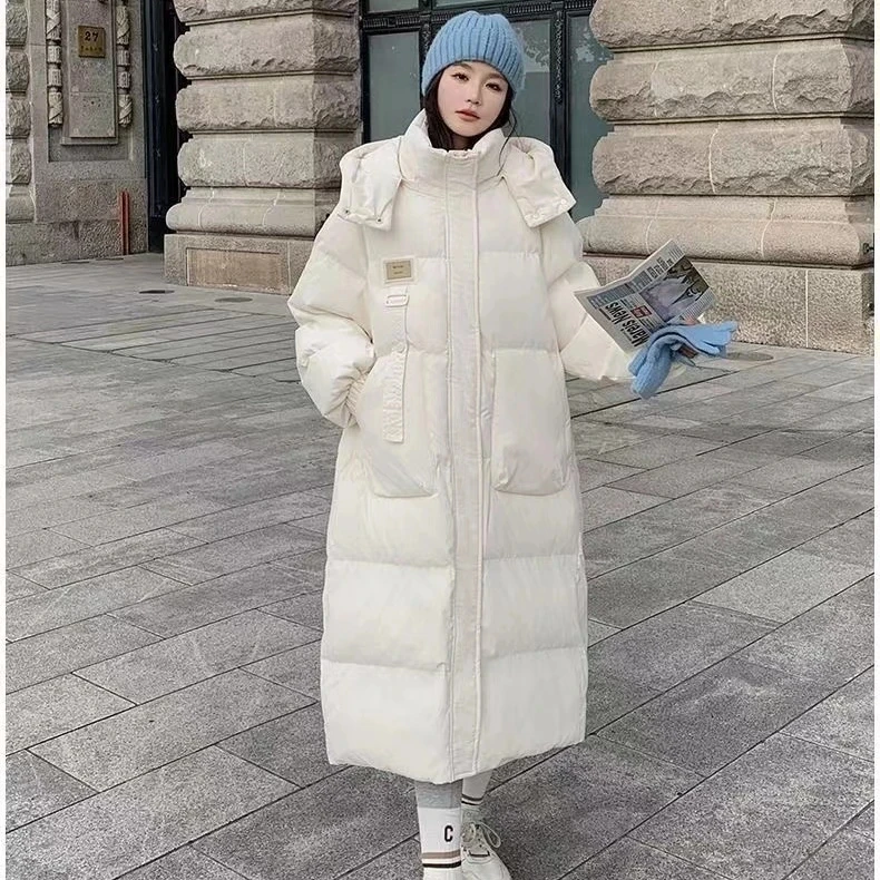 

Down Cotton-padded Clothes Women's Winter Long Hooded Parkas 2025 New Korean Fashion Thicken Warm Puffer Jacket Quilted Coats