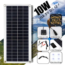 High Quality Flexible Solar Panel 10W Polysilicon Solar Panel With Accessories Environmentally Friendly Dual-output Solar Panels