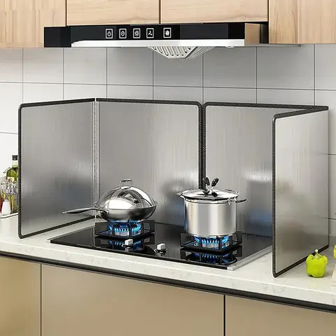 Foldable Kitchen Gas Stove Baffle Plate Board Aluminum Oil Splash-proof Protection Screen Heat-resistant Kitchen Utensils Set