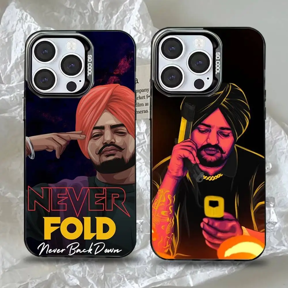 

S-Sidhu M-Moosewala Phone Case For iPhone 16,15,14,13,12,11,Pro,Max,Plus,Mini,XS,SE Anti Fall Black Matte Hard Bumper