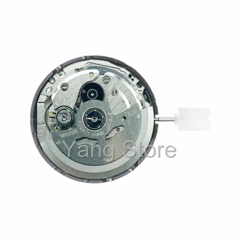 NH35A date wheel automatic movement with stem date display at 3 o'clock, new, genuine and tested