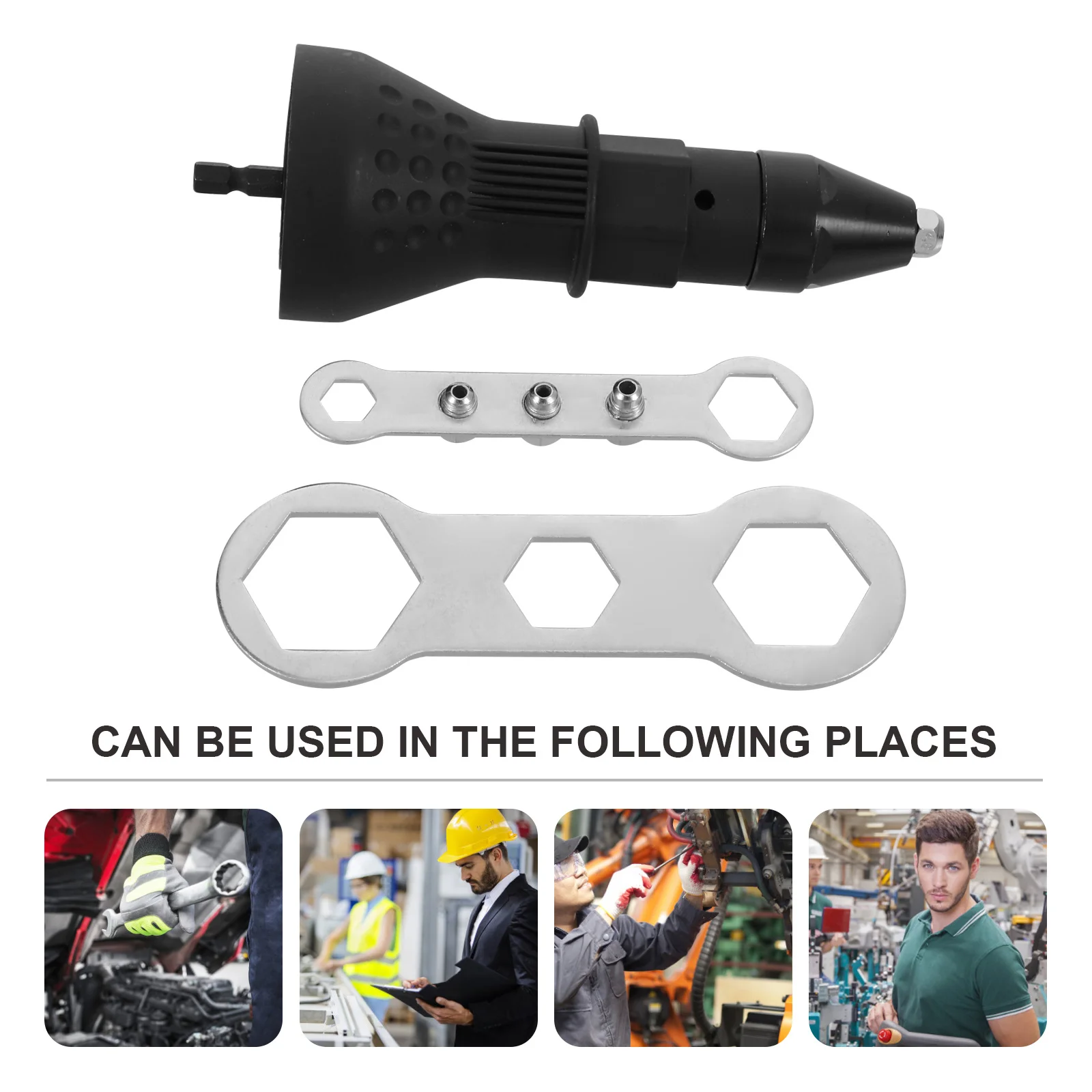 1 Set Electric Rivet Riveter Nut Shooter Adapter Cordless Drill Portable Power Machine Tool Plastic Durable High Strength Air