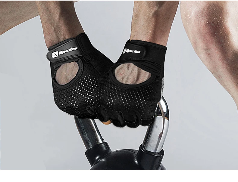 Sport Fitness Männer und Frauen Gewichtheben atmungsaktive rutschfeste Silikon Halbfinger-Fahrradhandschuhe – Detail 13