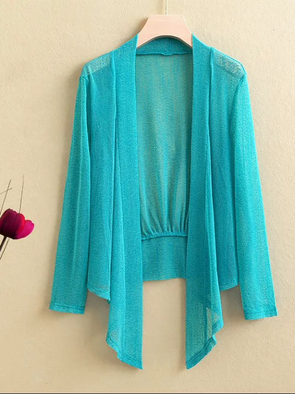 Poinçon tricoté en soie glacée pour début d'automne, jupe fine, Cardigan ouvert, vêtements d'extérieur pour femmes, masque de Protection solaire pour l'été