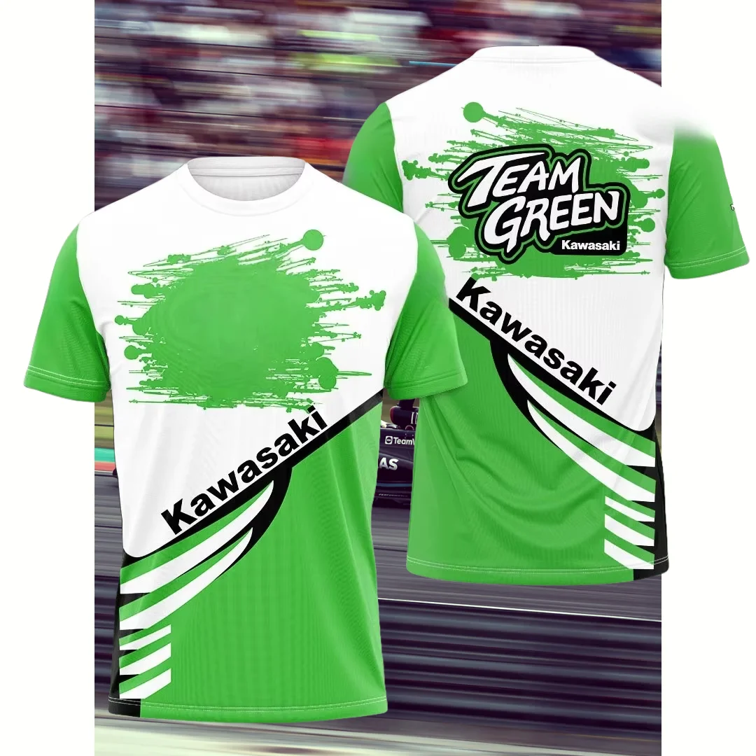 

Kawasaki Ninja Motorcycle Racing T-shirt for Men and Women Outdoor Sports Leisure Cycling Adult Speed Drying 3D Printing