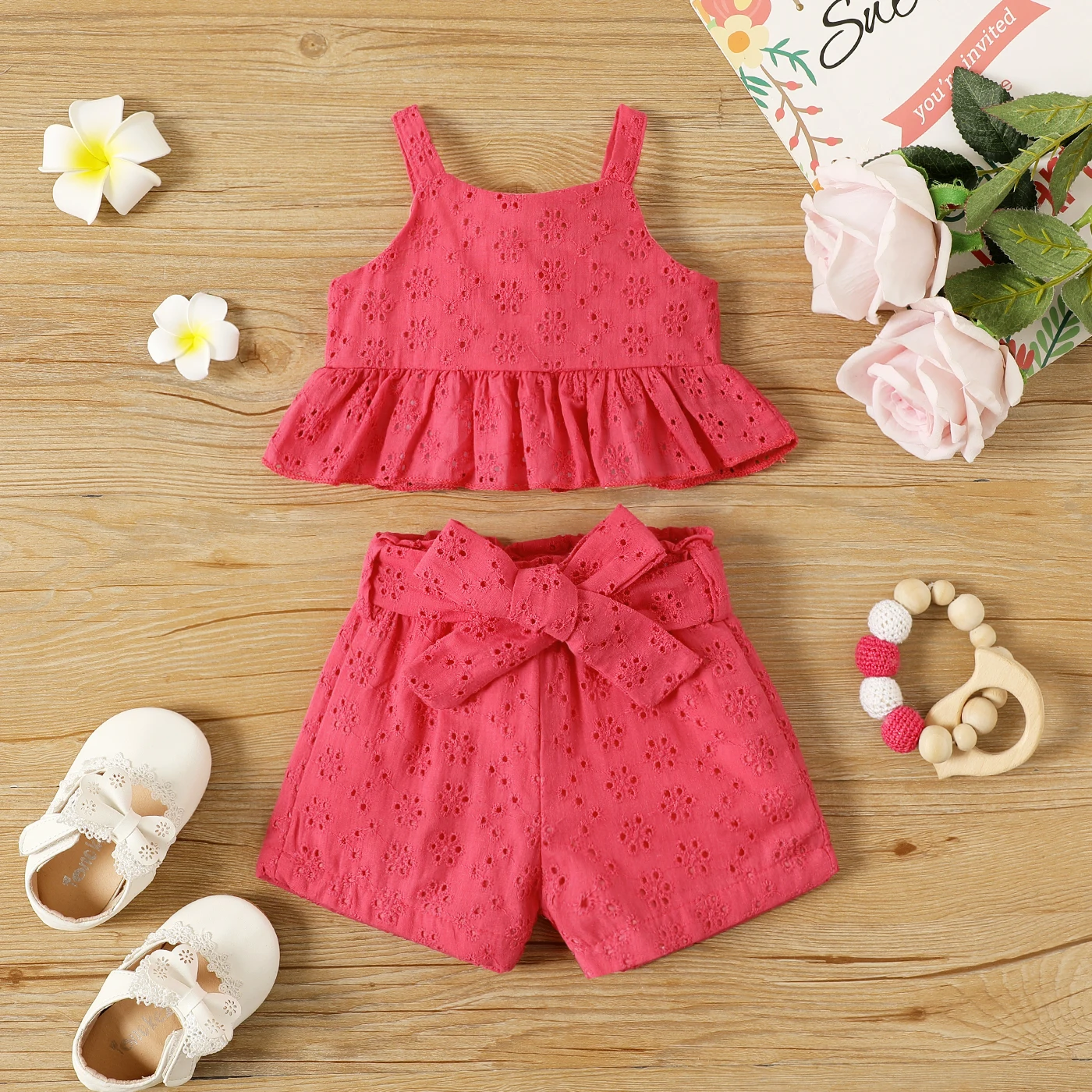 

PP PatPat, комплект из 3 предметов, однотонный укороченный топ с рюшами и рюшами для маленьких девочек, комплект из 3 предметов: майка, шорты и пояс