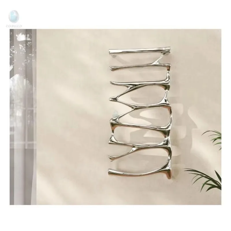Waterproof 304 Stainless Steel Flat Towel Bar Electric Heated Towel Drying Rack Towel Rail