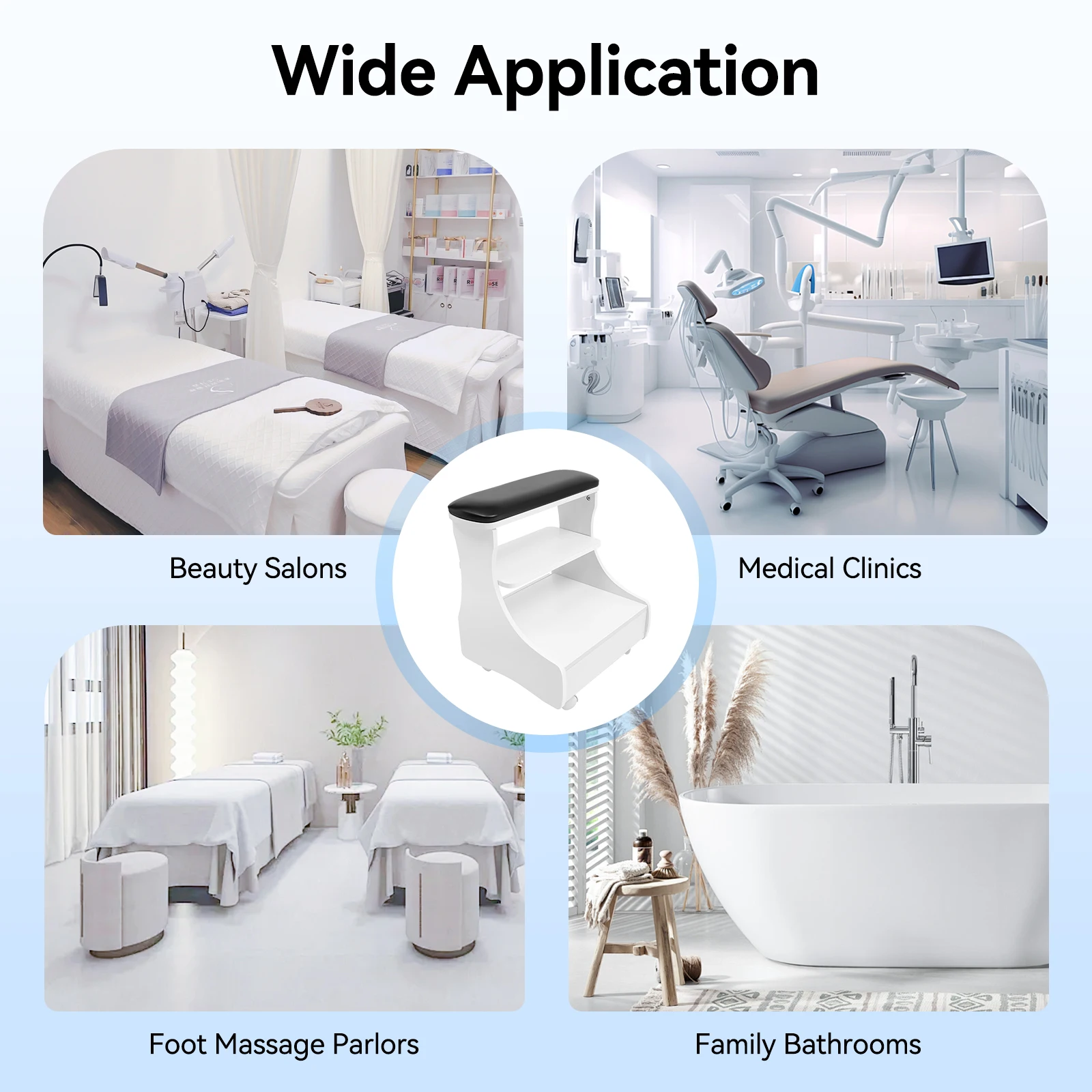 Stołek do kąpieli stóp Podnóżek do pedicure i manicure Wózek meblowy do kąpieli stóp z kółkami do salonów kosmetycznych