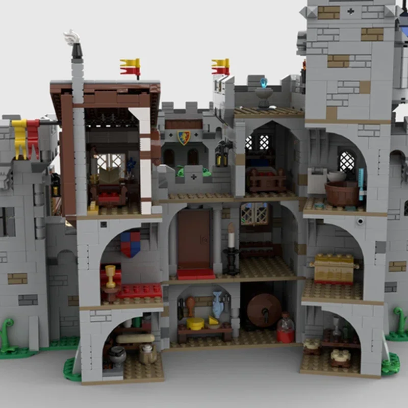 Medieval Fortress Model Building Bricks, Moc, Warrior Castle, Tecnologia Blocos Modulares, Brinquedos de Natal, Conjuntos DIY, Presentes de Montagem