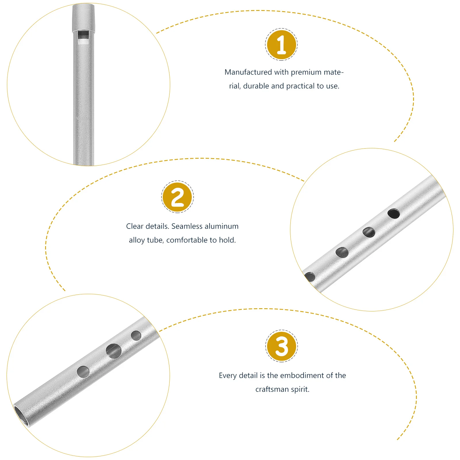 

D Key Soprano Recorder Aluminum Alloy Flute Durable Educational Music Creative Clarinet Portable Wind Instrument For