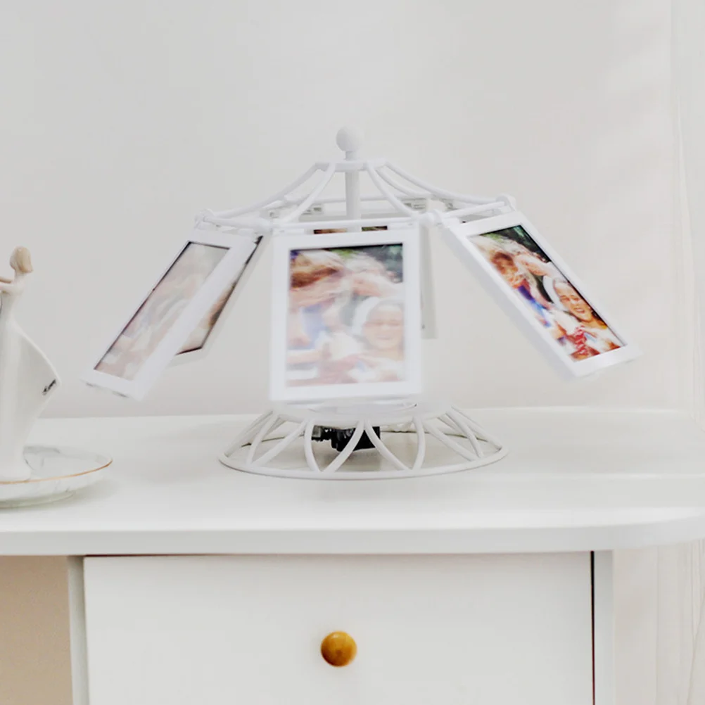 

Chic Musical Box Photo Frame Rotatable Display Stand for Desk Table Home Decor Christmas Birthday Gift Rotatable Photo Frame