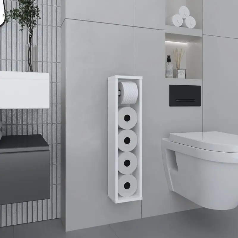 حامل ورق تواليت مرتفع مقاس 28 بوصة مع منظم رف ضيق للحمام وغرفة المعيشة وحلول تخزين المطبخ