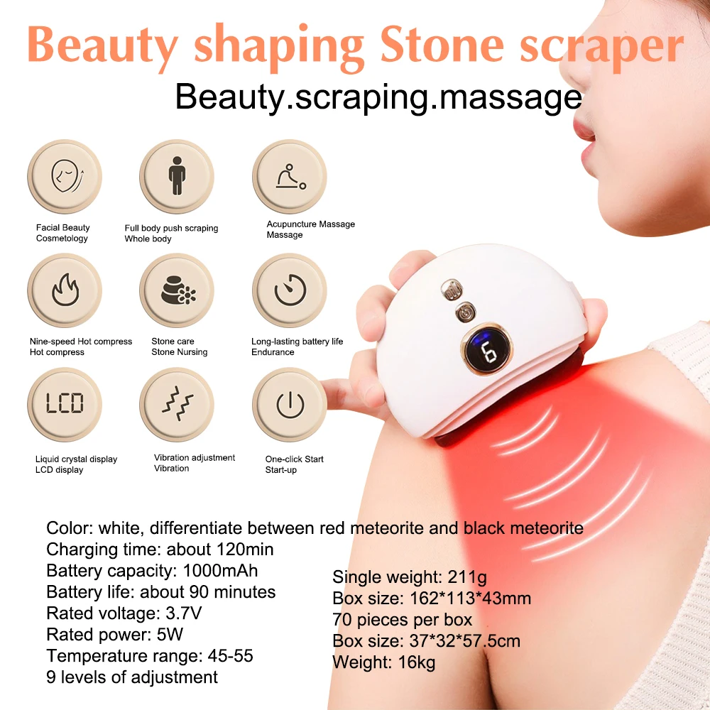 2Pcs electri scalin board, used for facial massage 4 modes 9 levels, with neck lift heating and vibrating body application