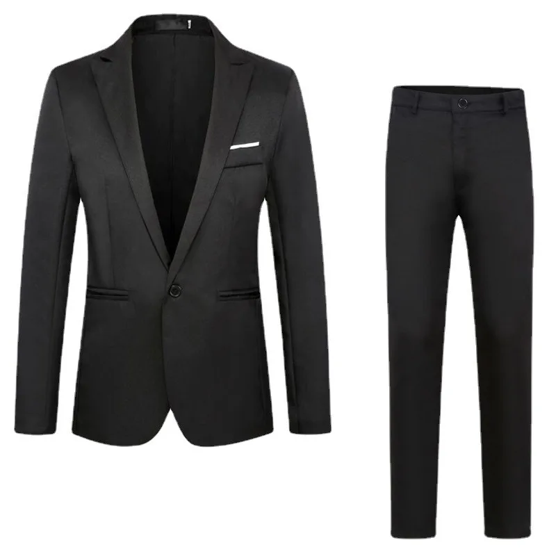 H2 primavera e autunno 2024 New Casual Fashion Temperament Chic Suit Suit uomo vestito a due pezzi Groomsmen Dress Tops