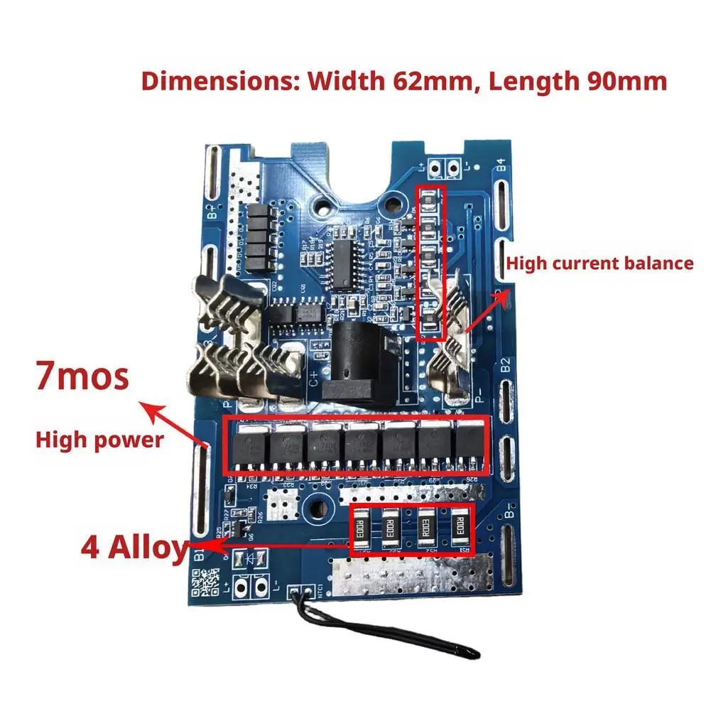 7MOS Protection Board Compatible With 18650 Battery Supports