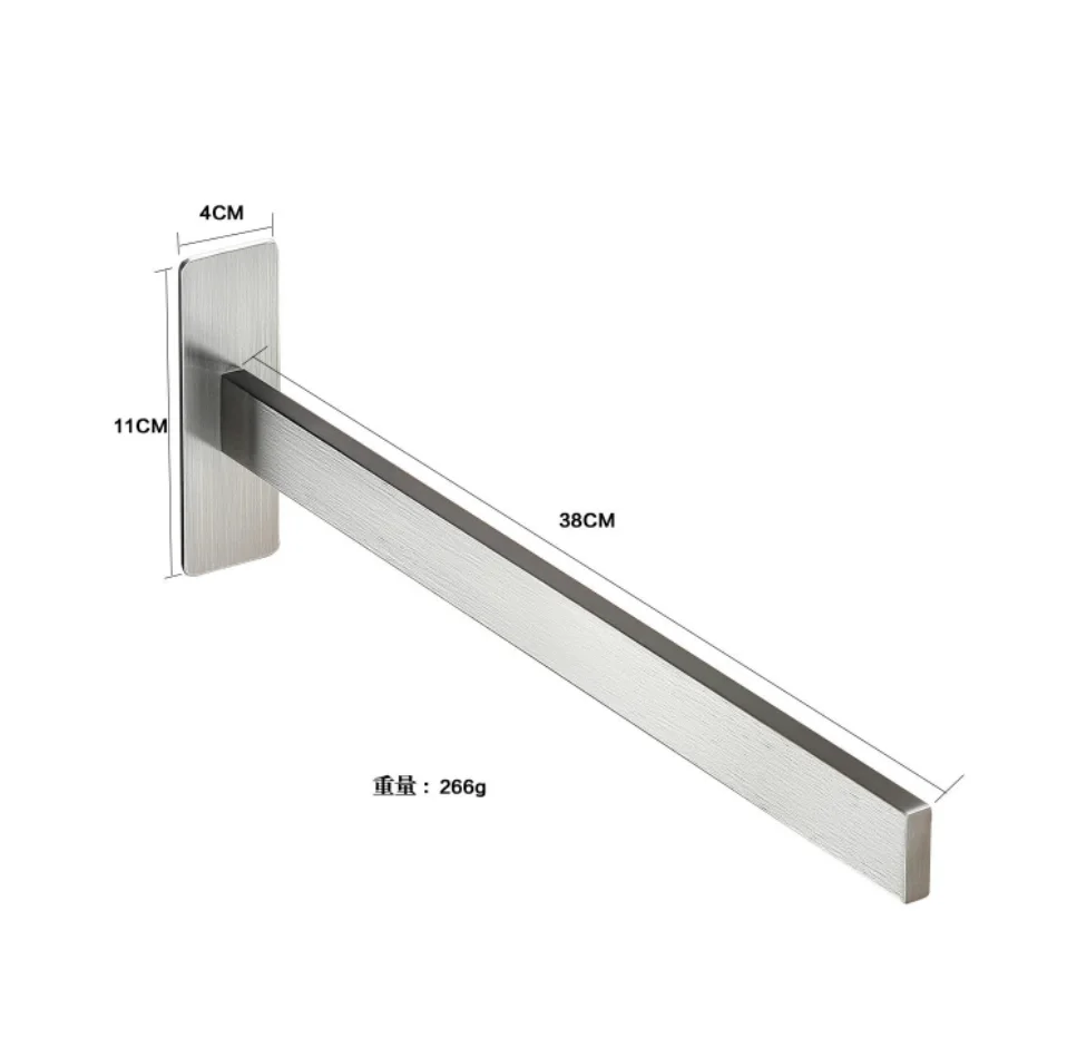 드릴링되지 않은 수건 걸이, 304 스테인리스강, 욕실 수건 걸이, 자체 접착 수건 바, 벽걸이
